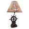 `Captain`s Destiny` Ship`s Wheel Nautical Boat Table Lamp Anchor Shade